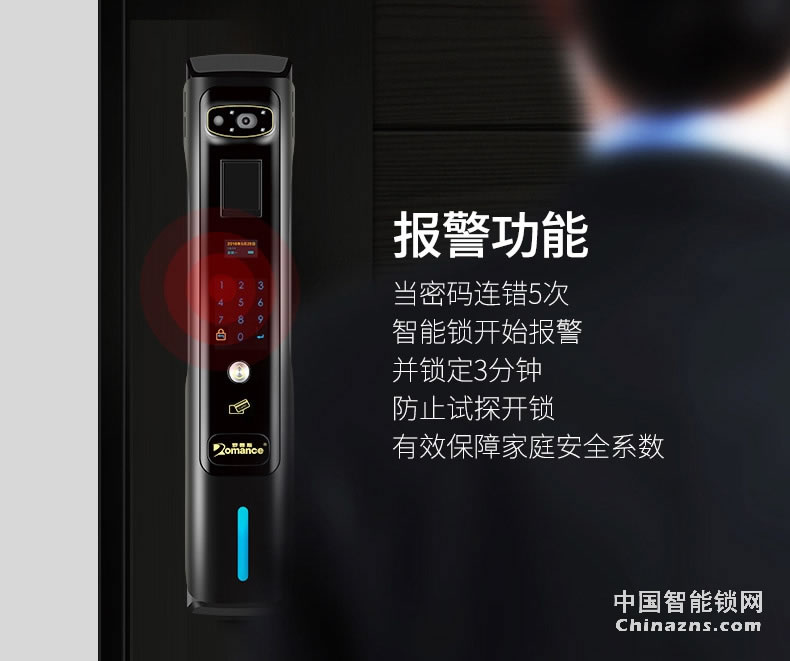 羅曼斯人臉識別智能鎖DD4 全自動智能鎖家用防盜門指紋鎖