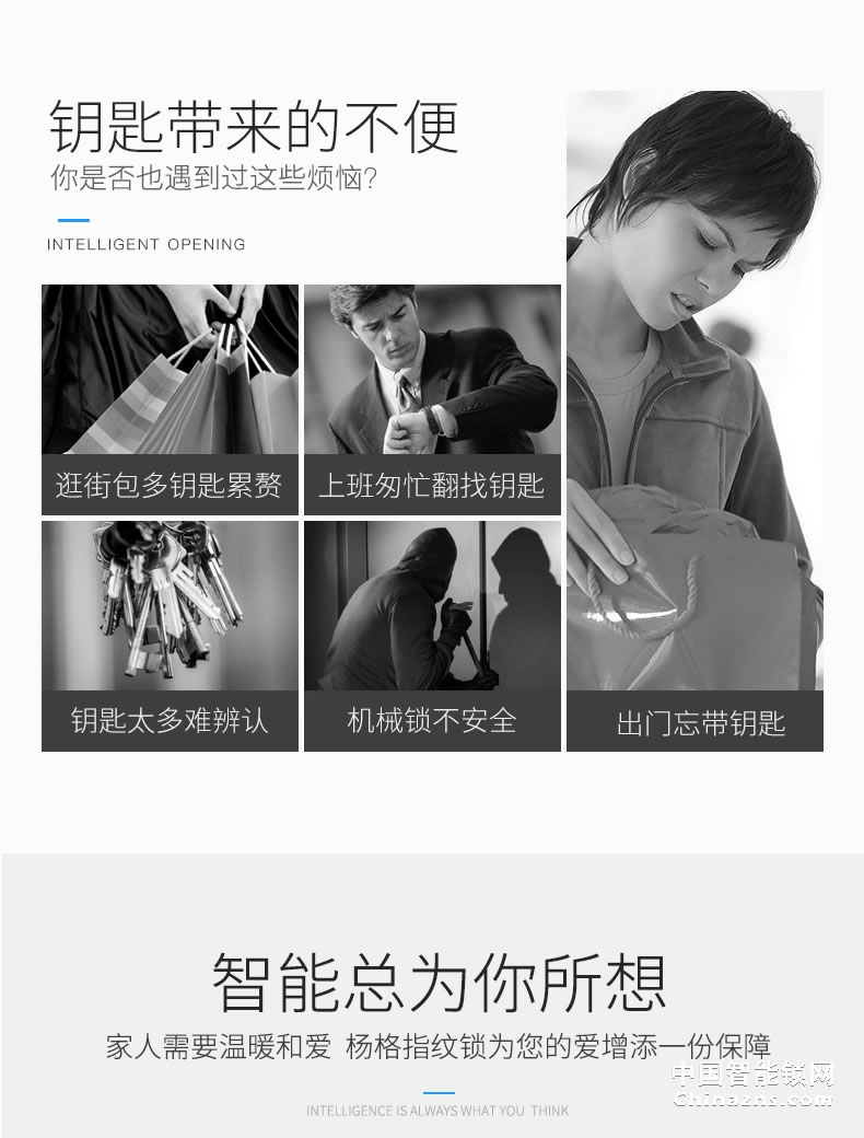 YGS楊格指紋鎖 密碼鎖智能鎖 指紋家用防盜門鎖智能門鎖 T7-D