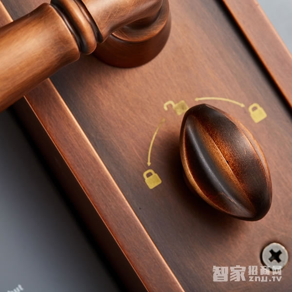 艾棲指紋鎖 家用純銅系列 電子智能門(mén)鎖