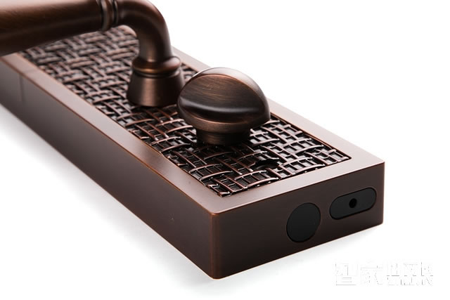 艾棲防盜家用指紋鎖 復古指紋密碼鎖 純銅滑蓋指紋鎖