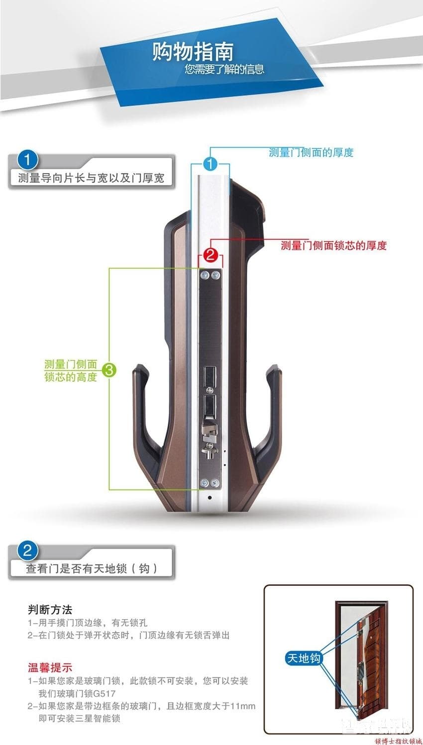 三星全自動指紋鎖 推拉式智能鎖 家用防盜門鎖