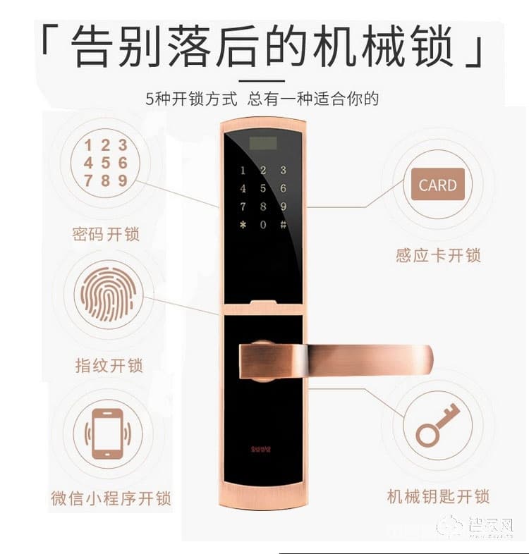 歐超智能指紋鎖 微信小程序開鎖 英倫華睿160607