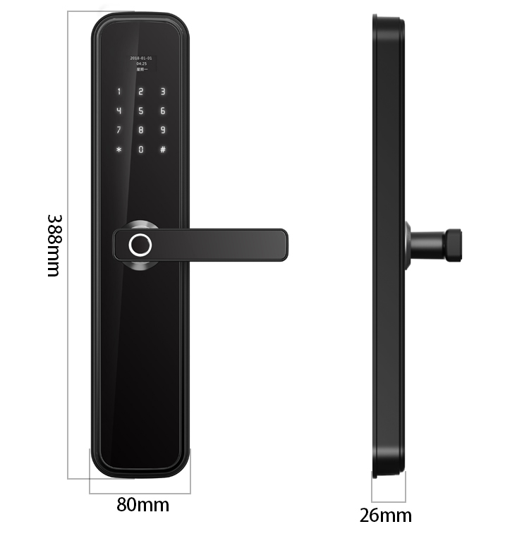 拉盯指紋鎖 智能家居電子門鎖 防盜門指紋密碼鎖