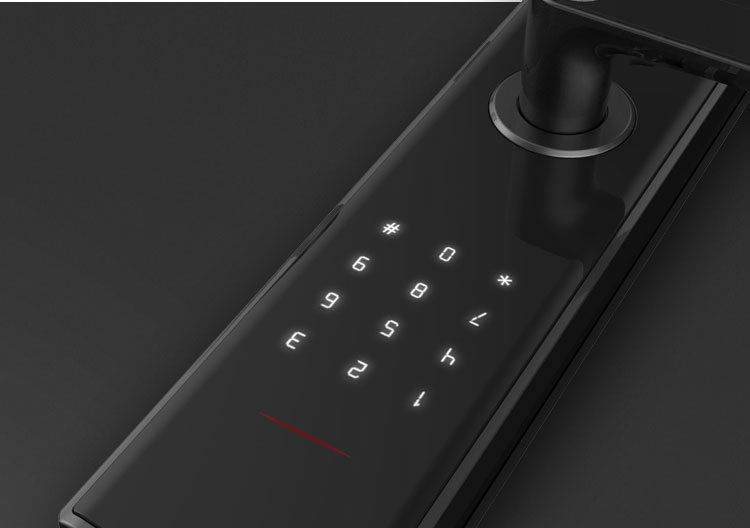 拉盯指紋鎖 不銹鋼滑蓋指紋鎖 家用刷卡密碼鎖