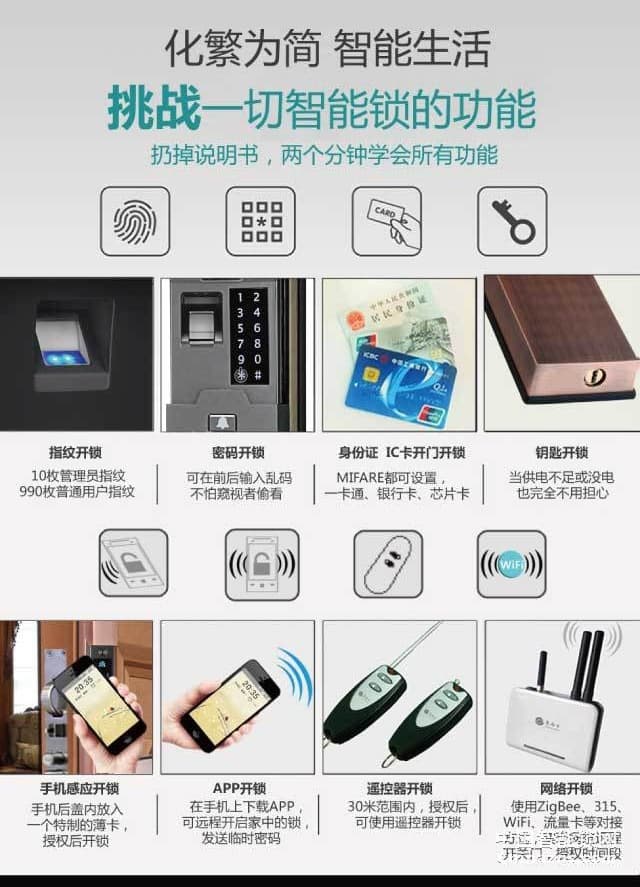 百思易公寓智能門鎖D9888F 防撬報警