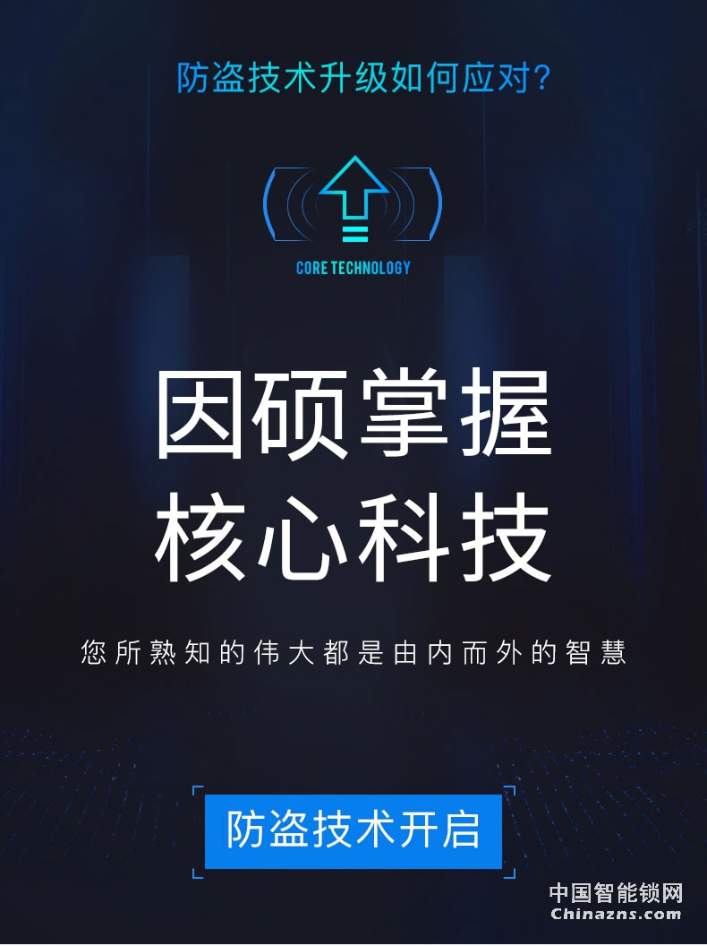 因碩智能指紋鎖 家用防盜門密碼鎖 室內電子門鎖