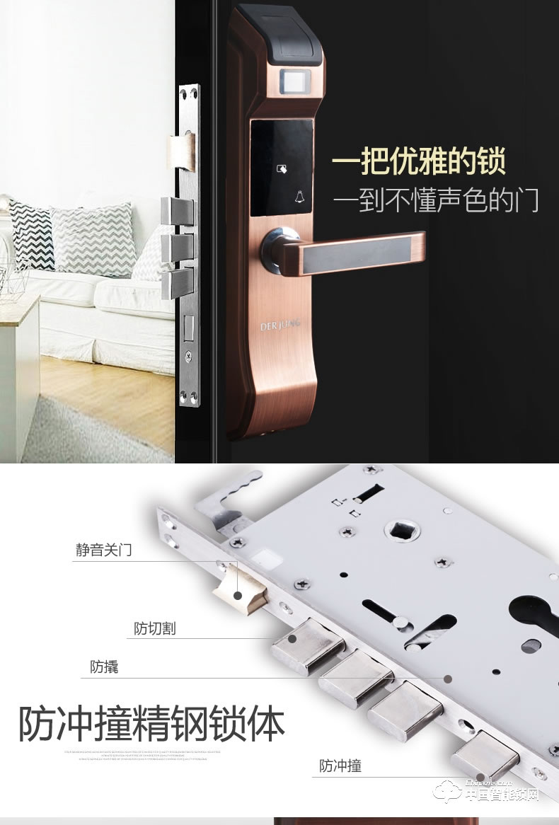 典匠智能鎖 D6017智能家用防盜門半導(dǎo)體指紋鎖密碼鎖