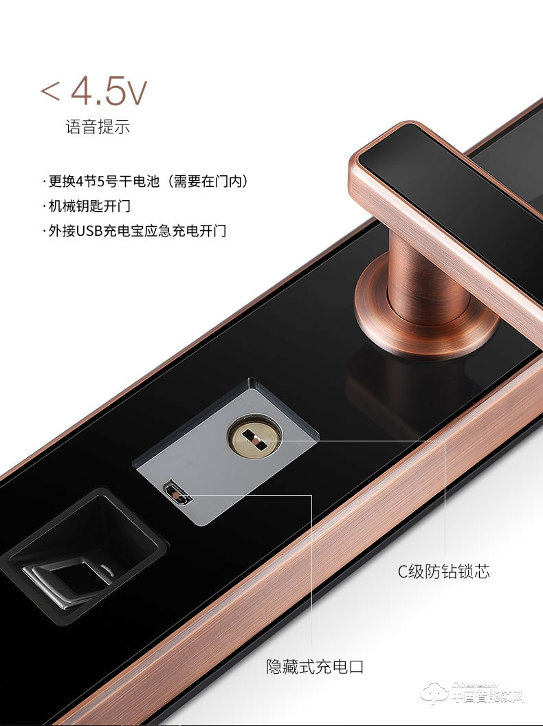 金點原子指紋鎖 家用防盜門智能鎖