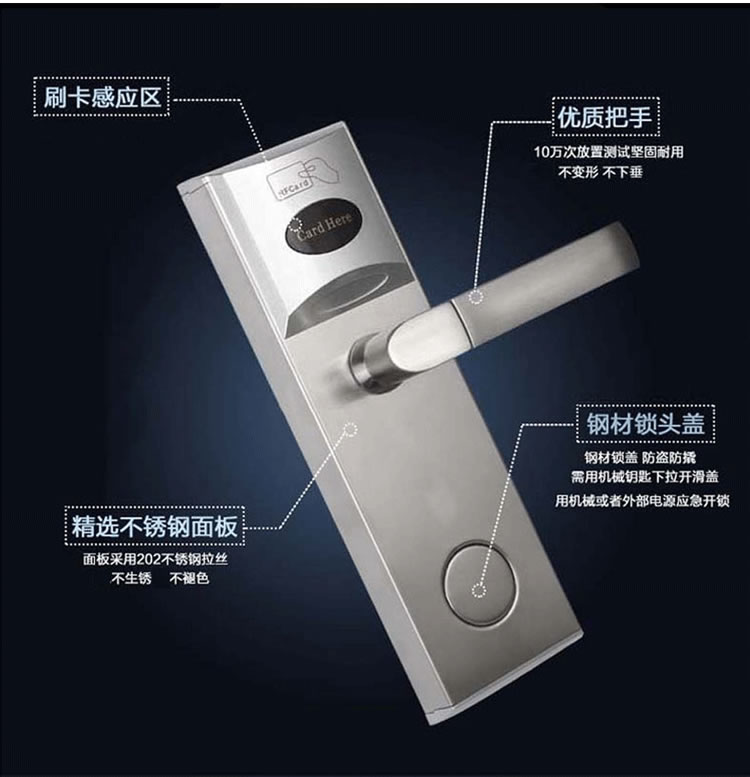 居頂指紋鎖 酒店鎖感應刷卡鎖賓館門鎖