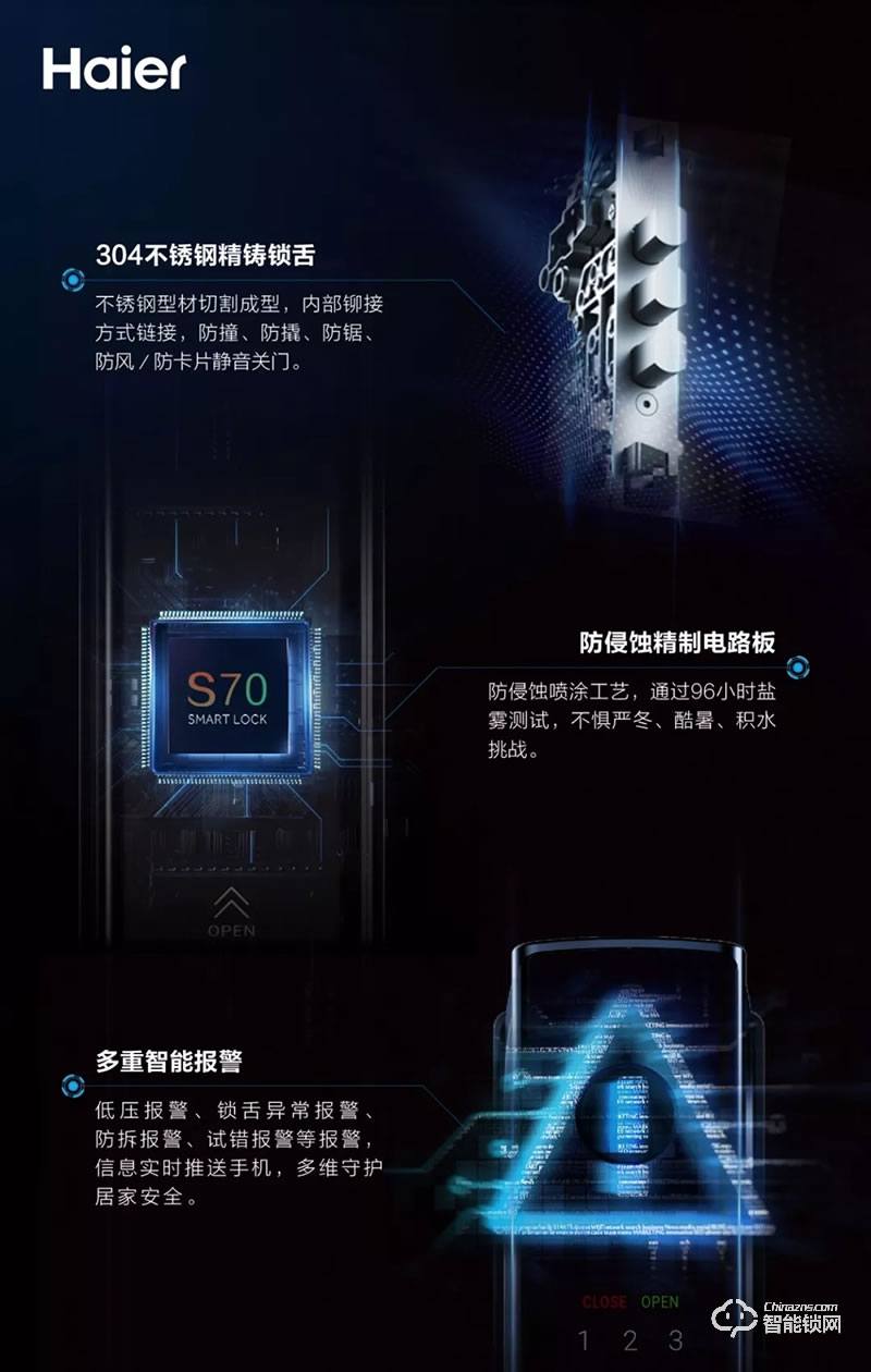 海爾智能鎖 御·S70全自動智能門鎖