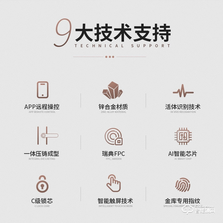 賽克仕智能鎖 JP02一握即開 遠(yuǎn)程控制智能鎖