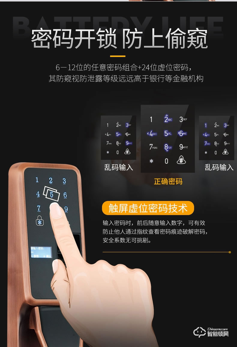 美鼎智智能鎖 智能家用密碼鎖遠程防盜門鎖