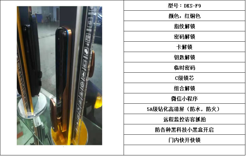 蒂克思智能鎖 DKS-F9推拉式指紋密碼鎖