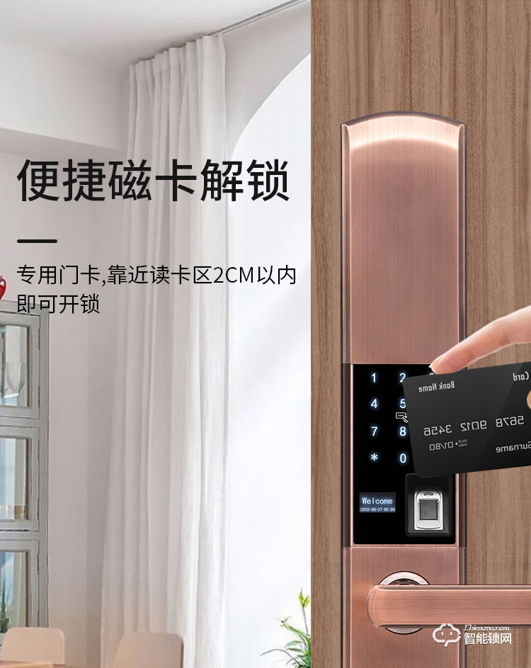 蘭和智能鎖 M36家用防盜門鎖半導體指紋鎖