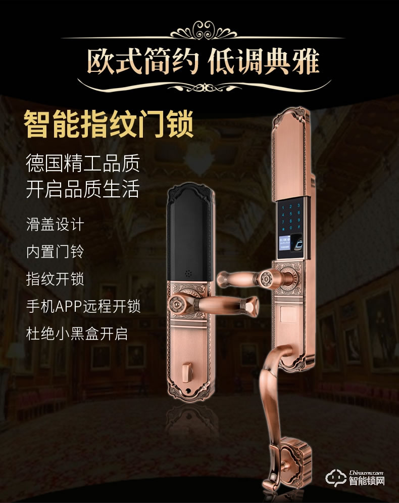 盾豹智能鎖 D-WZ1豪華別墅門指紋鎖