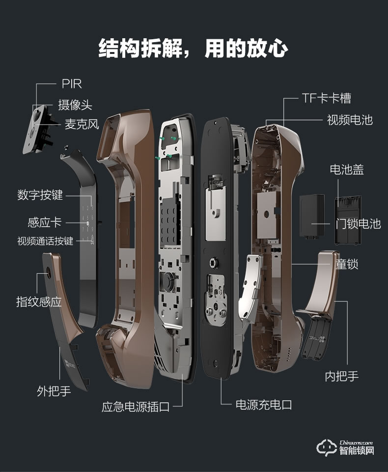 螢石智能鎖 DL30VS一握開智能貓眼鎖