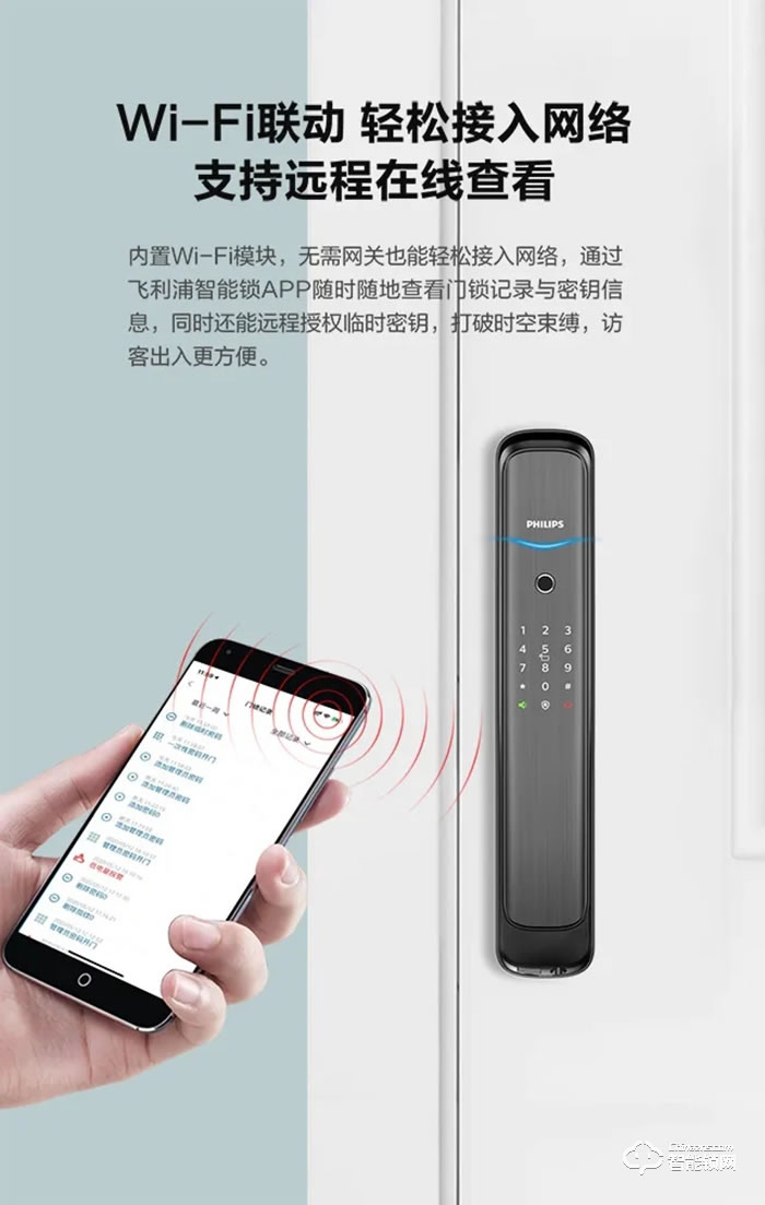 飛利浦智能鎖 DDL702EWi-Fi直連推拉式智能鎖
