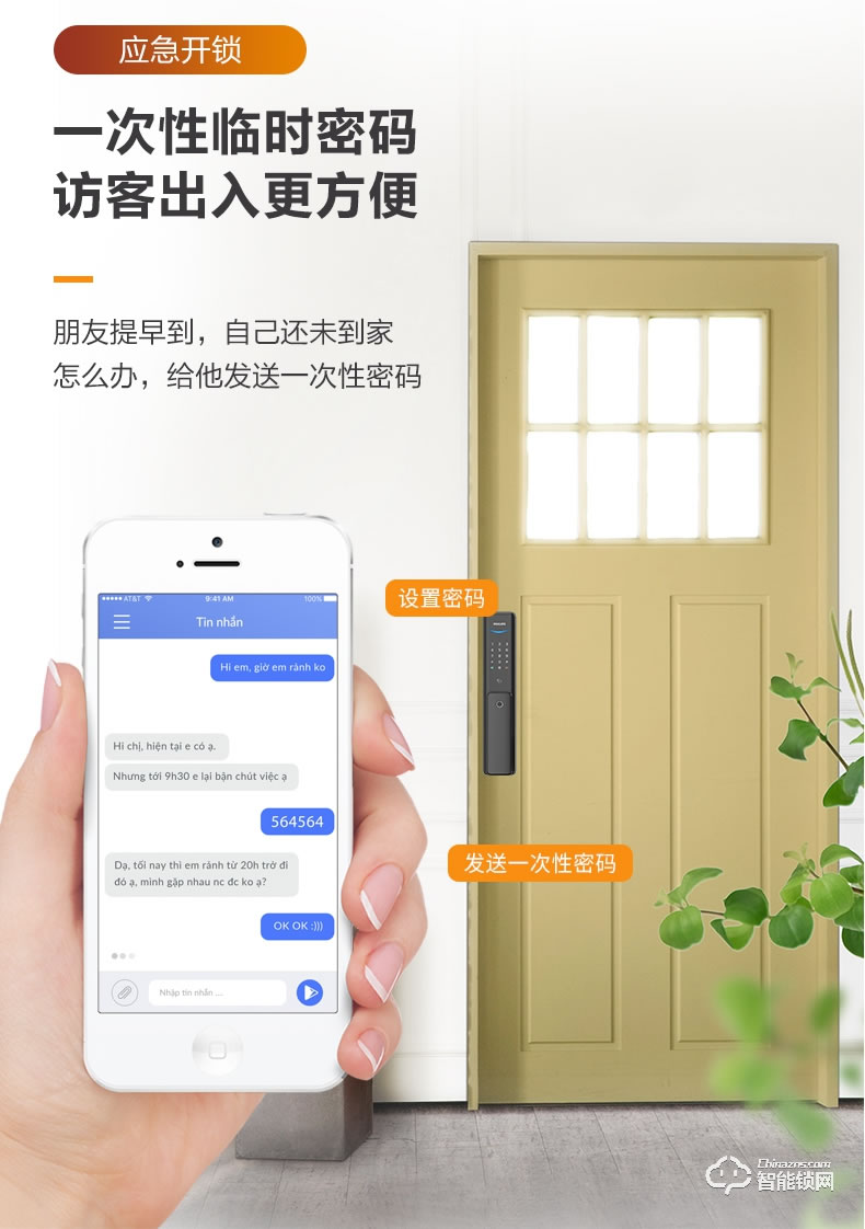 飛利浦智能鎖 6300推拉式全自動(dòng)電子密碼鎖