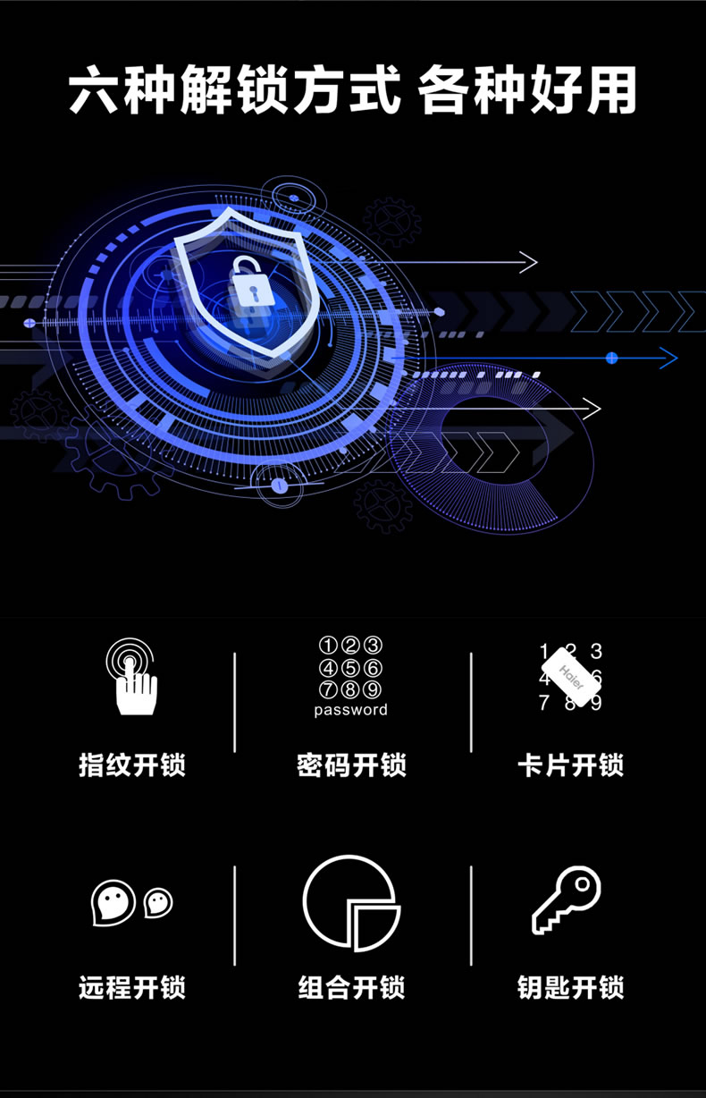 海爾智能鎖50V室內(nèi)帶屏指紋鎖家用防盜門電子門鎖密碼鎖V50