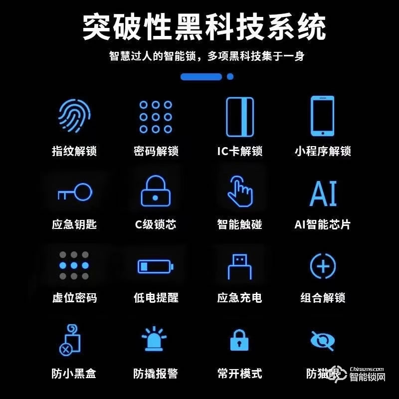 聯想E2智能指紋鎖 家用防盜門電子密碼鎖