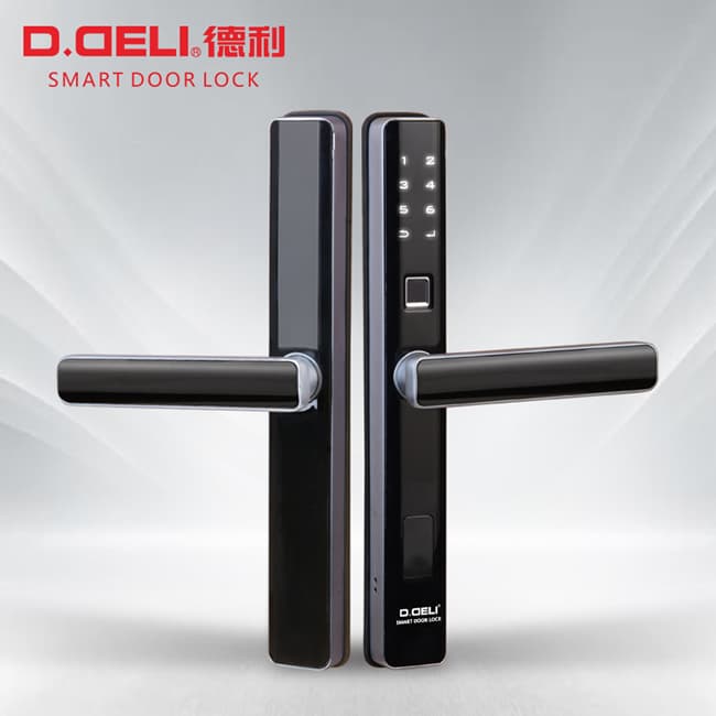 德利智能鎖 斷橋門指紋密碼鎖