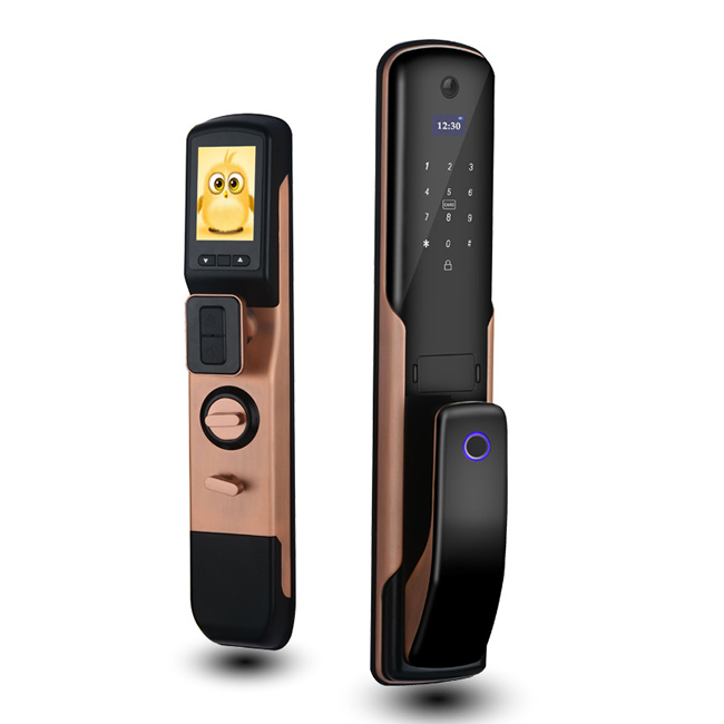 火車頭智能鎖 全自動帶貓眼視頻指紋密碼鎖