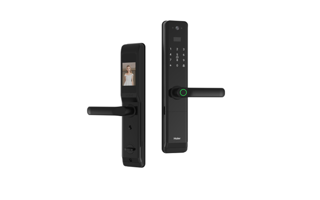 海爾貓眼鎖28EV室內帶屏指紋鎖家用防盜門電子門鎖密碼鎖EV28