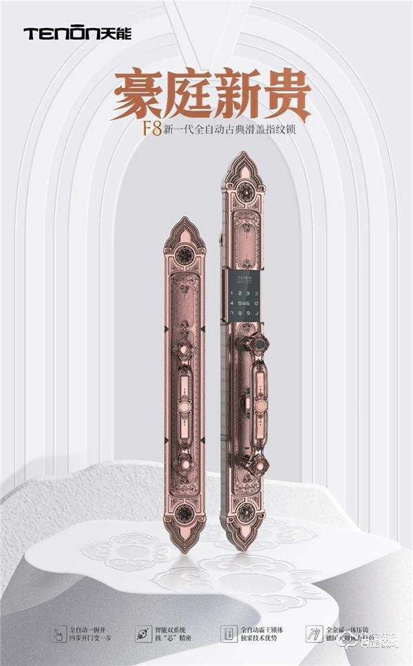 新品速遞 · 豪庭新貴丨名流首選天能F8全自動古典別墅鎖