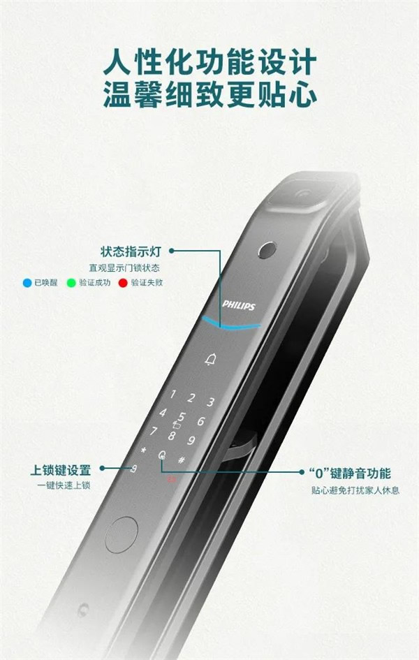 飛利浦智能鎖丨帶屏可視智能鎖DDL708耀目登場