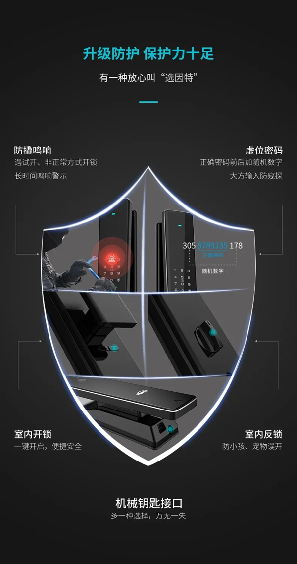 因特智能鎖新品·S7：3D人臉識別全功能對講鎖，耀目登場