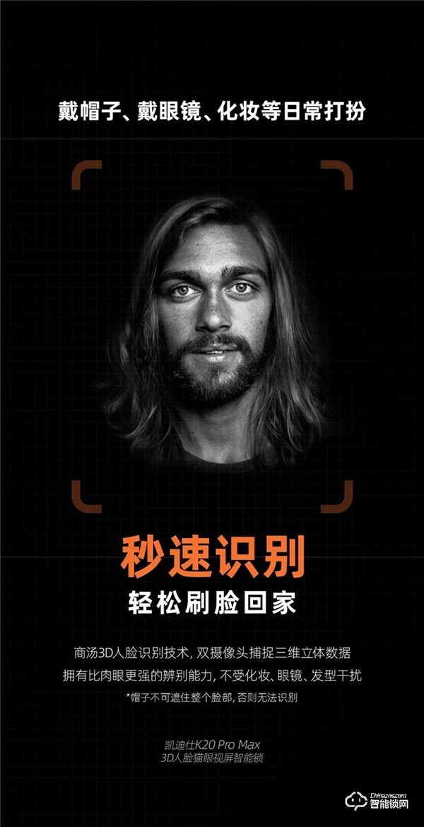 旗艦新品全球首發(fā) | 凱迪仕K20 Pro Max 3D人臉貓眼視屏智能鎖，解鎖滿級守護力！