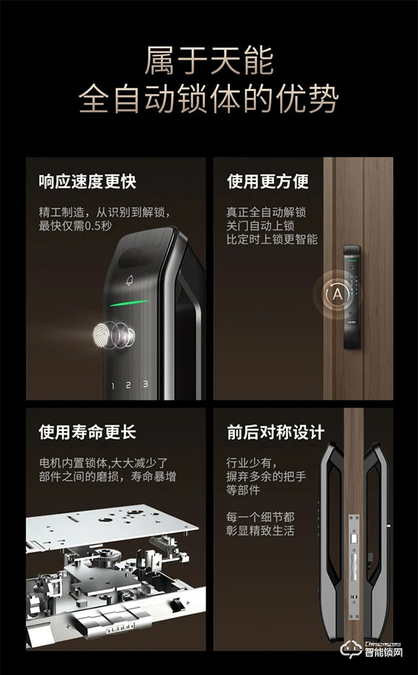 明星亞太天能智能門鎖爆款丨全功能匯聚一身的高配全自動智能鎖A6s