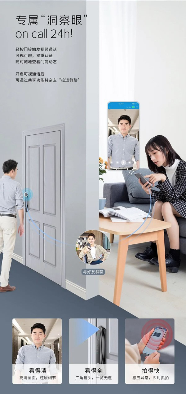 亞太天能首款集3D人臉 x 智屏 x 智能貓眼于一身的全自動智能鎖